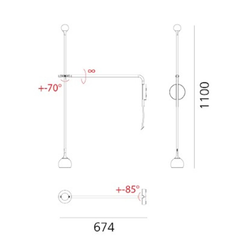 Artemide Ixa Arm Plug wall lamp
