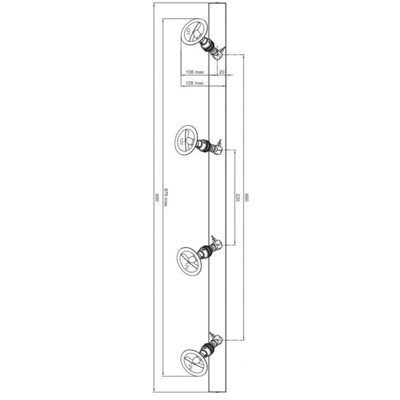 Tekna NAUTIC LILLEY SPOT ON RAIL 4 - LED (900MM) Plafondlamp
