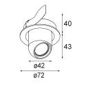 Modular Pupil Recessed Adjustable 72 1x LED 2700K Medium DE White Structure