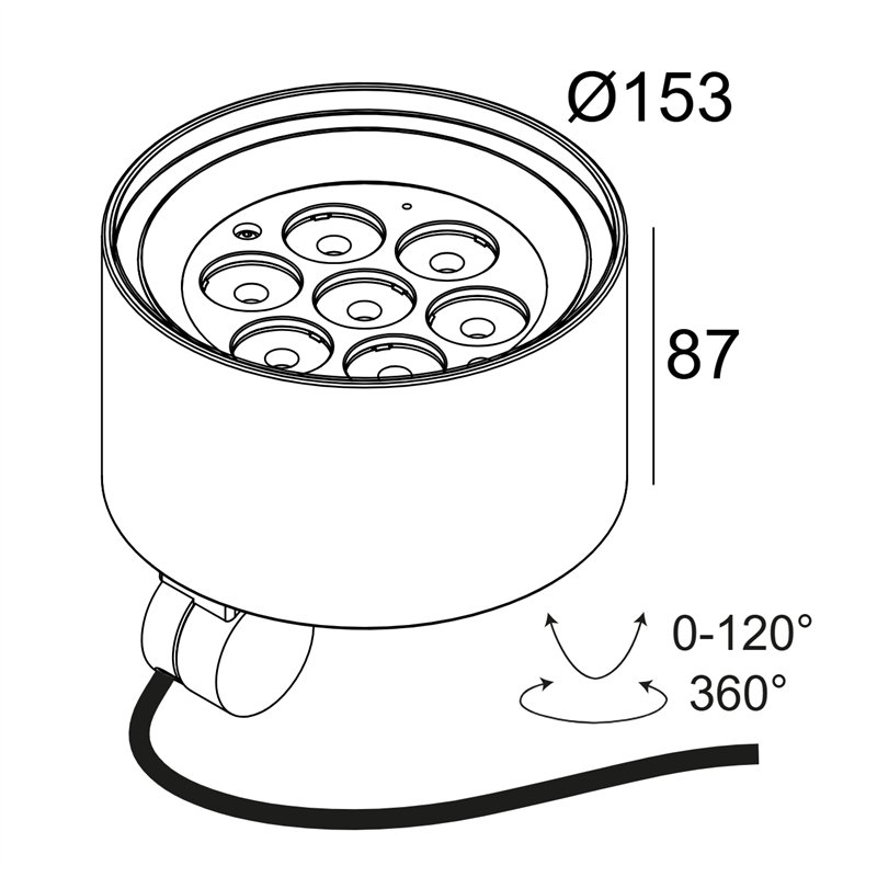 Delta Light FRAX MB POLE SUPERSPOT Wandlampe