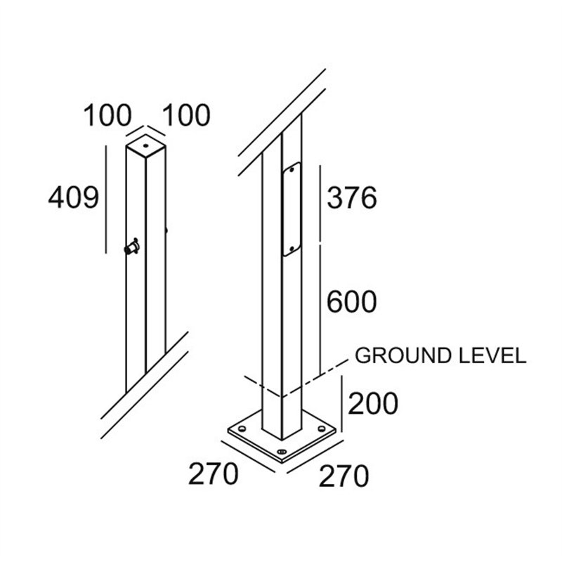Delta Light POLESANO 4M - 21L BASE Poteau de jardin