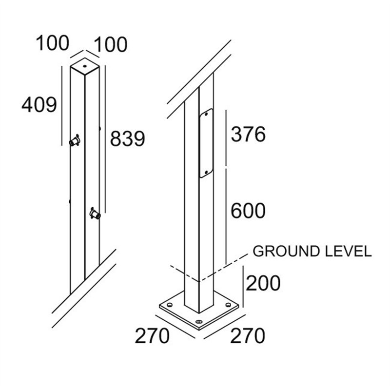 Delta Light POLESANO 4M - 4 BASE Garden lamppost