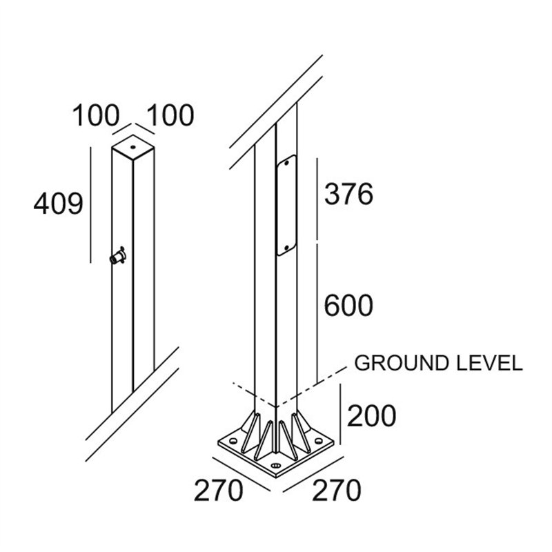 Delta Light POLESANO 6M - 1 BASE Garden lamppost