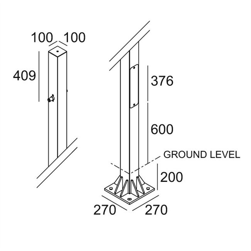 Delta Light POLESANO 6M - 21L BASE Garden lamppost