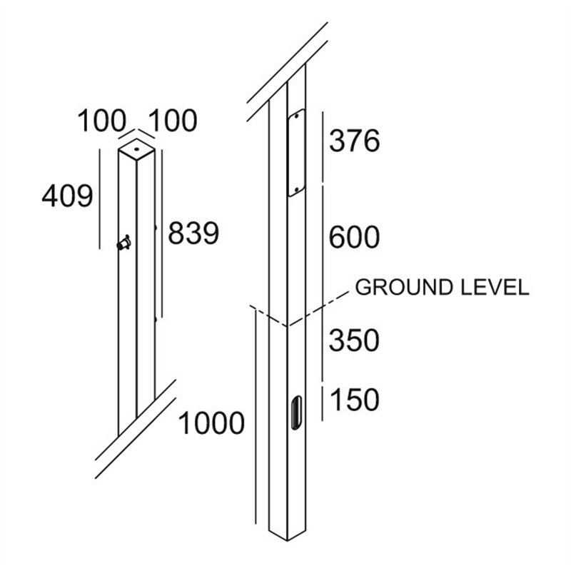 Delta Light POLESANO 6M - 22L ANCHORED Poteau de jardin