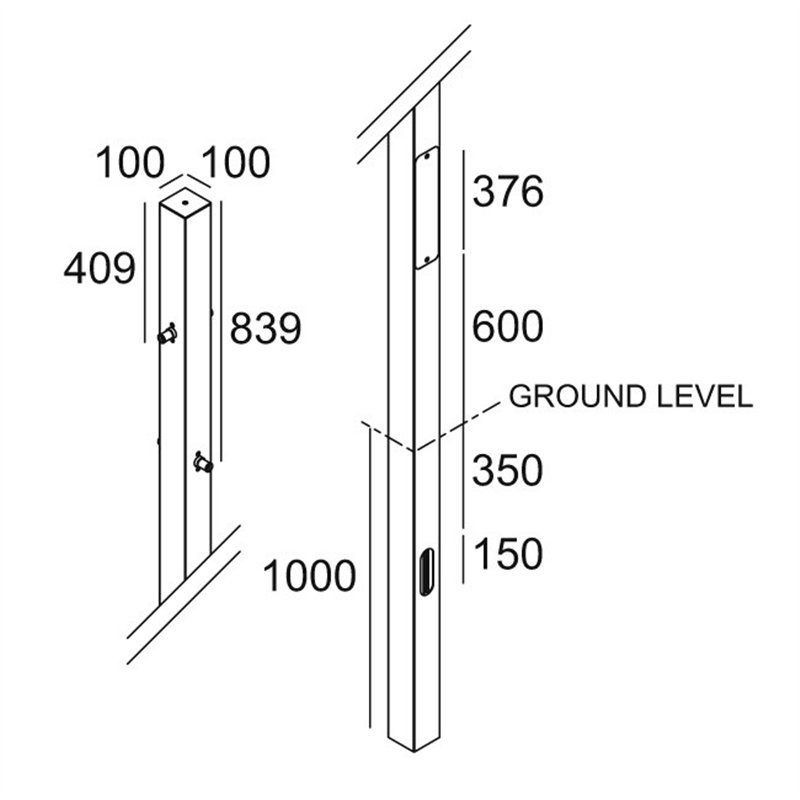 Delta Light POLESANO 6M - 4 ANCHORED Poteau de jardin