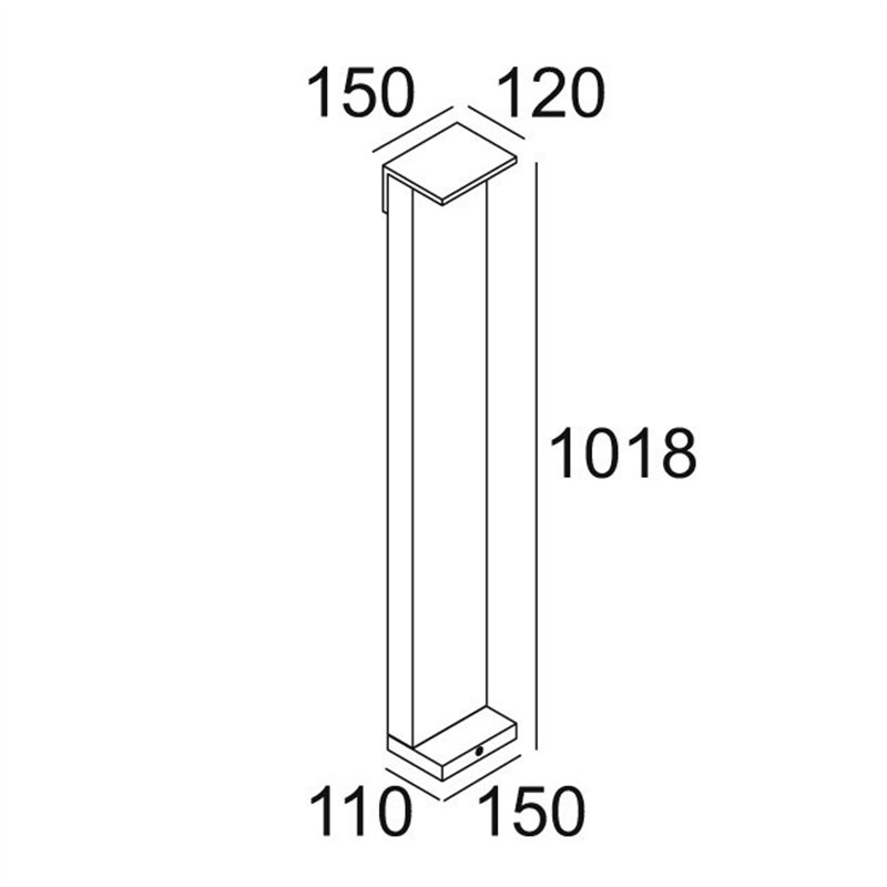 Delta Light OBLIX F 100 Poteau de jardin