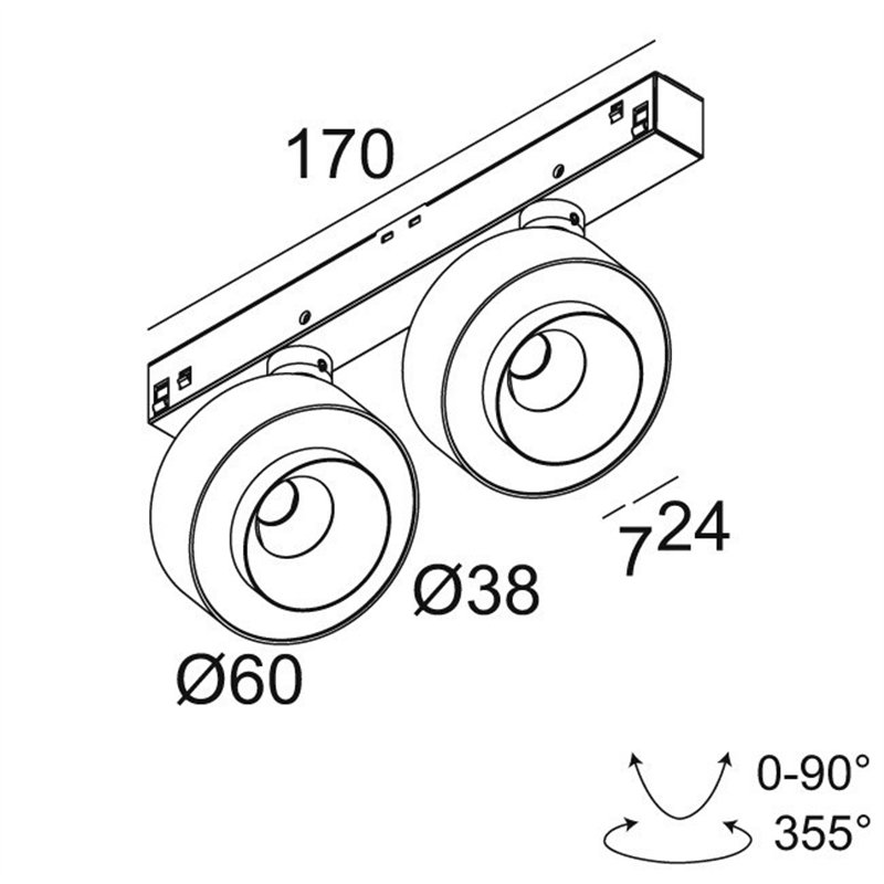 Delta Light M26L - ODRON 2/41 MDL Éclairage sur rail