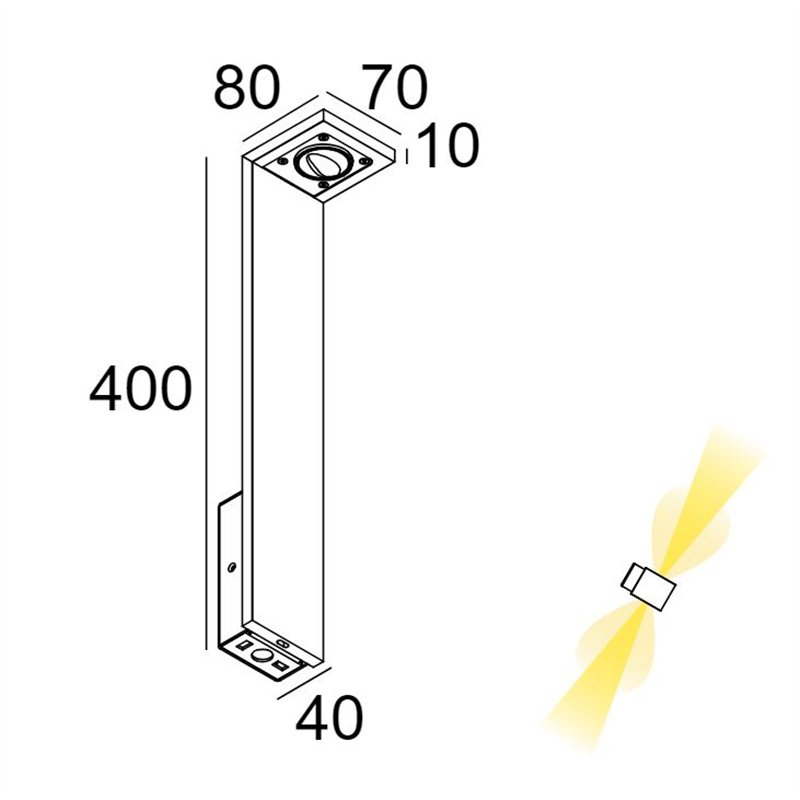 Delta Light Elbo Symmetric P 40 Lampadaire extérieur