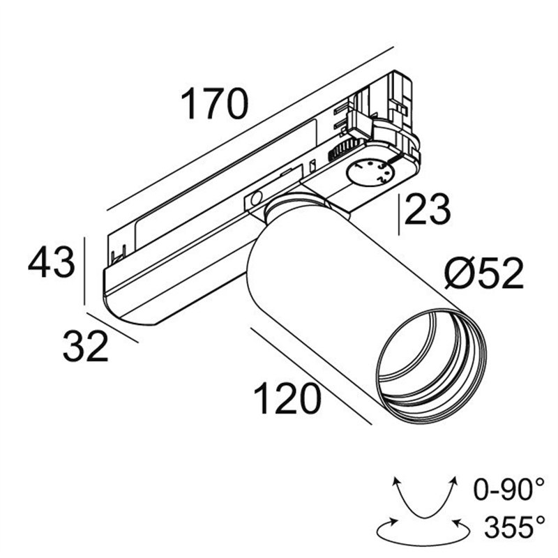 Delta Light SPY 52 ADM Éclairage sur rail