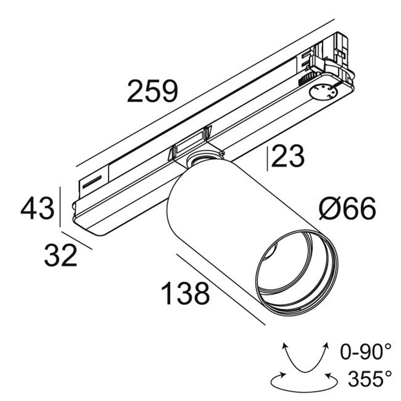 Delta Light SPY 66 TW ADM DIM5 Schienenbeleuchtung