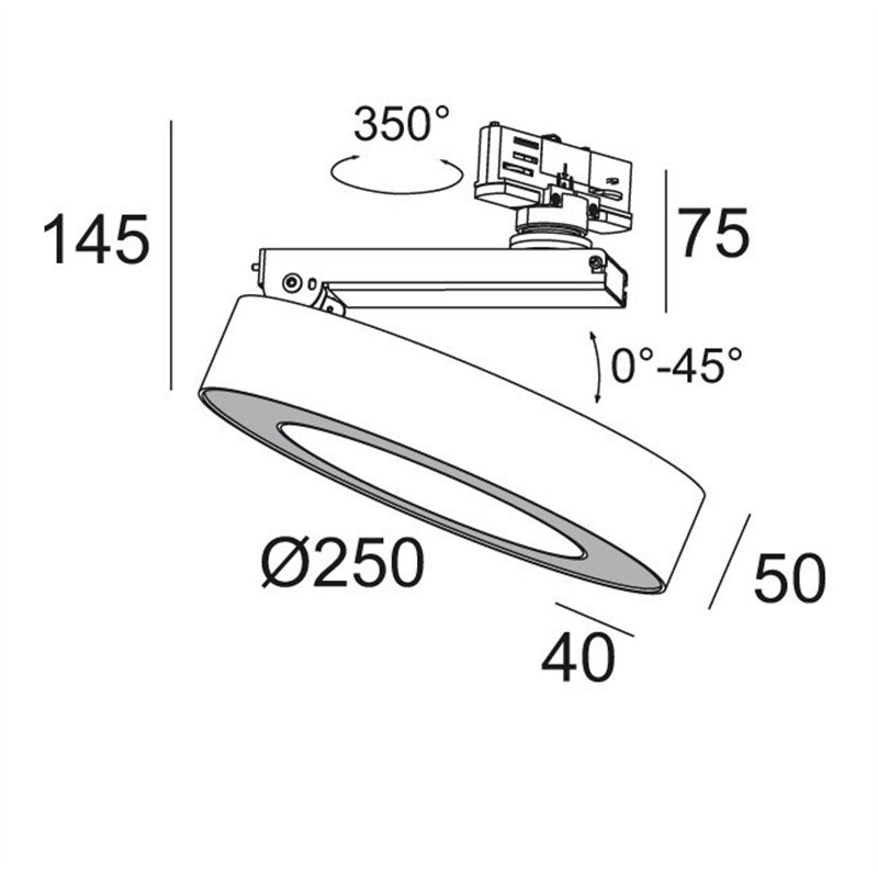 Delta Light SUPER-OH! XS PIVOT 25 ADM DIM8 Track lighting