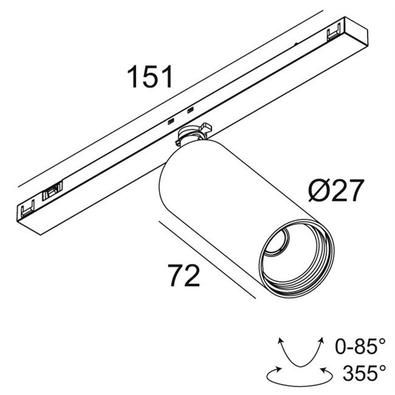 Delta Light Sl19 - Spy 27 DIM5 Éclairage sur rail