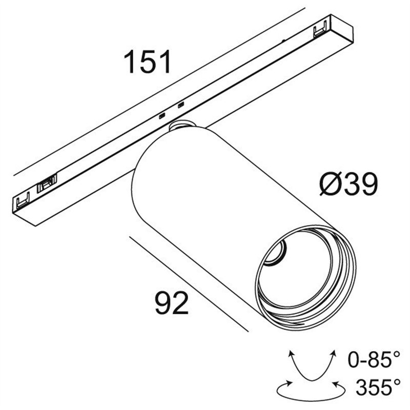 Delta Light Sl19 - Spy 39 DIM5 Trackverlichting
