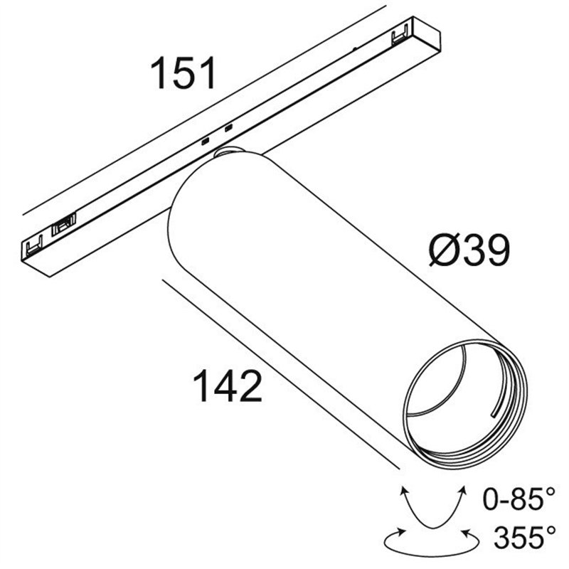 Delta Light Sl19 - Spy 39 L DIM5 Track lighting fixture