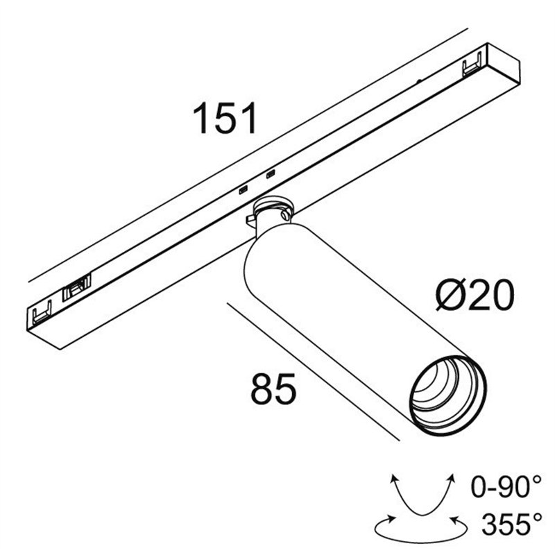 Delta Light Sl19 - SPY 20 DIM5 Track lighting fixture