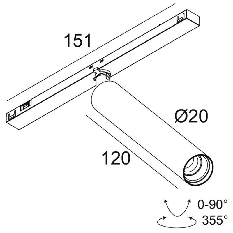 Delta Light Sl19 - SPY 20 L DIM5 Track lighting fixture