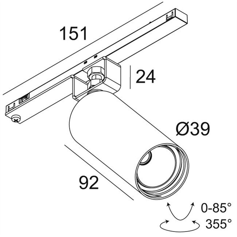 Delta Light Spl14 - Spy 39 DIM5 Trackverlichting