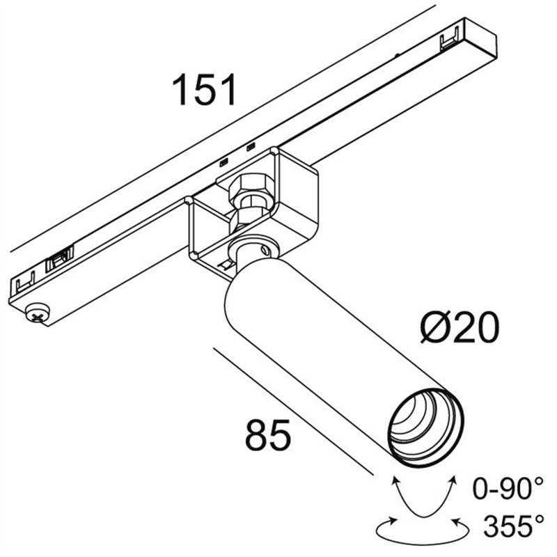 Delta Light Spl14 - SPY 20 DIM5 Éclairage sur rail