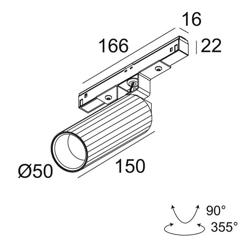 Delta Light M20/M26H - Hedra L DIM5 Éclairage sur rail