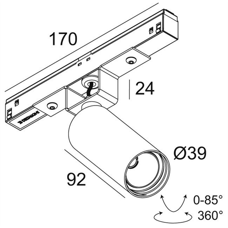 Delta Light M20/M26H - Spy 391 DIM5 Track lighting fixture