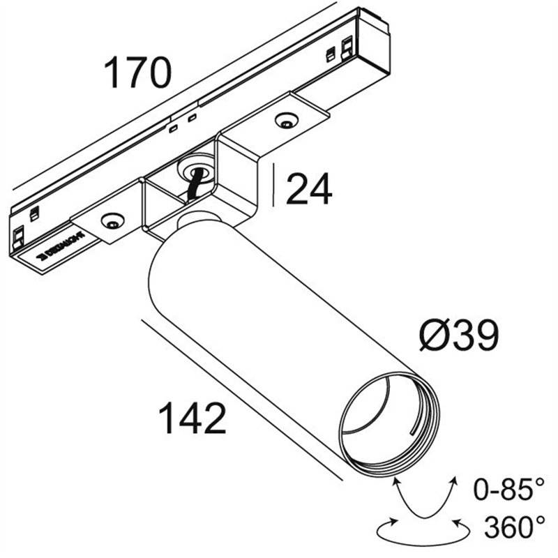 Delta Light M20/M26H - Spy 391 L DIM5 Éclairage sur rail