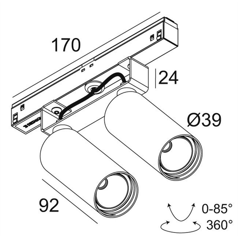 Delta Light M20/M26H - Spy 392 DIM5 Track lighting fixture