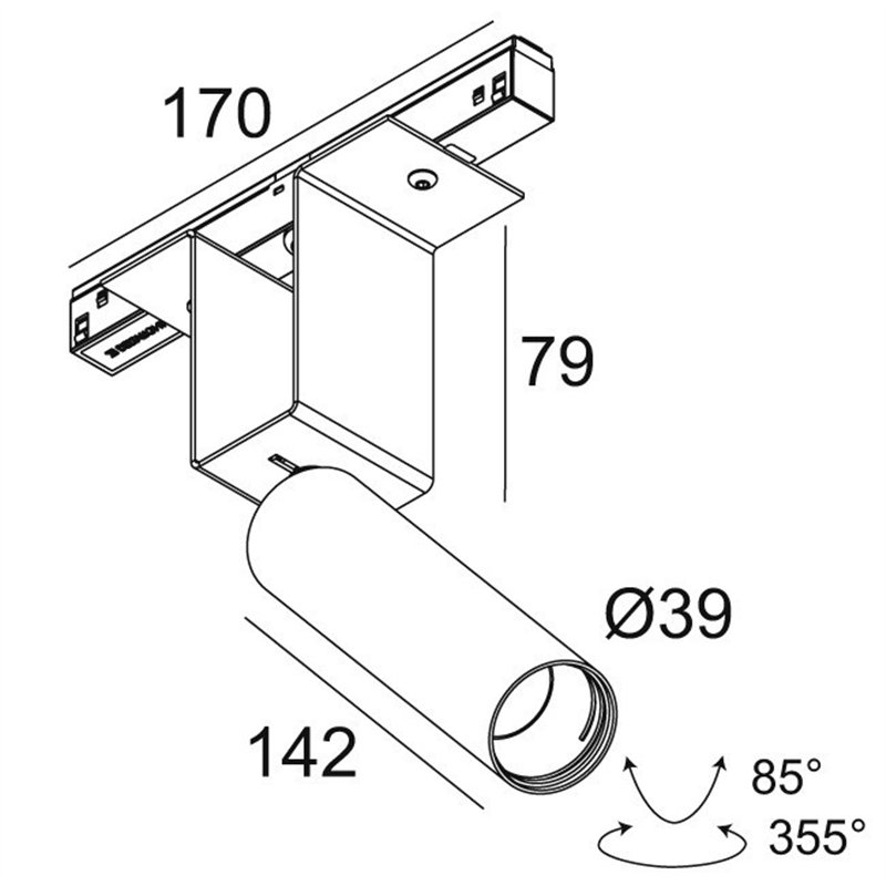Delta Light M52 - Spy 391 L DIM5 Track lighting fixture