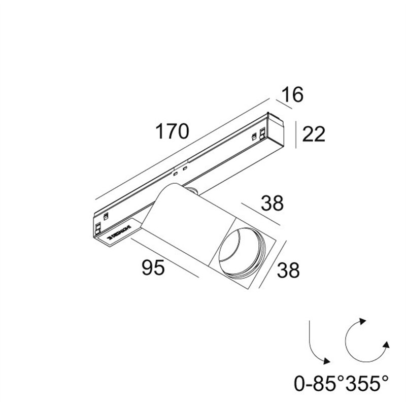 Delta Light M26L - OCTAV 39 DIM5 Track lighting fixture