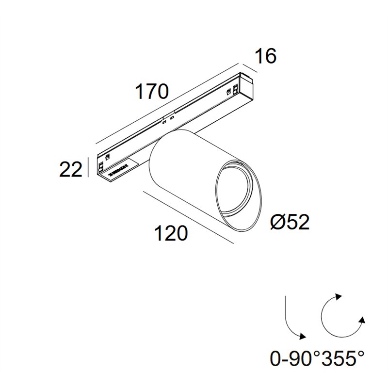 Delta Light M26L - Spy 52 Wallwash Soft DIM5 Track lighting fixture