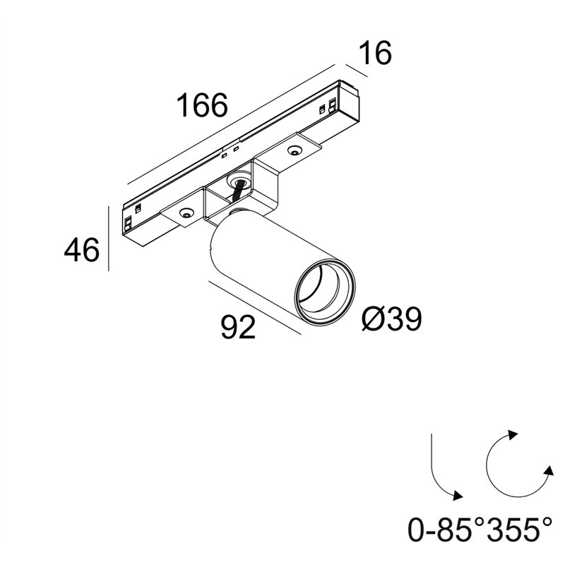 Delta Light M20/M26H - Spy 39 Focus Track lighting fixture