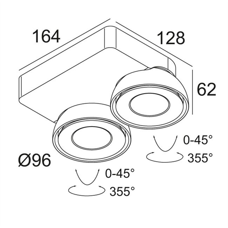 Delta Light TWEETER M ON 2 DIM8 Plafondlamp / Wandlamp