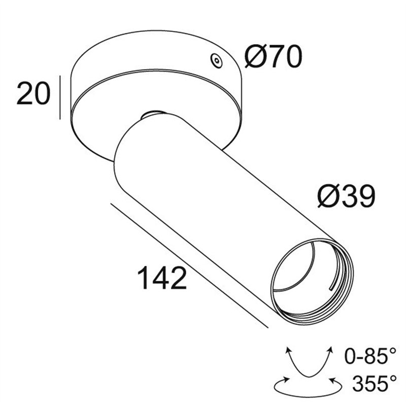Delta Light SPY 39 L ON Lampe de plafond