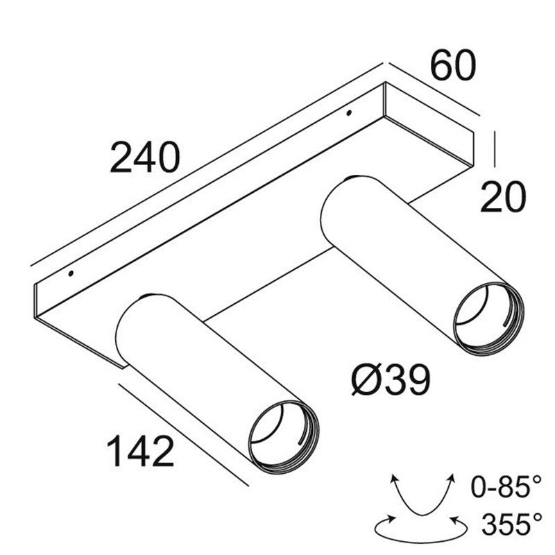 Delta Light SPY 39 L ON 2 DIM8 Ceiling lamp