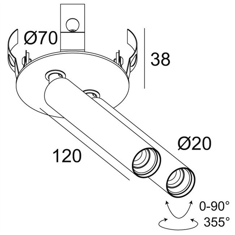 Delta Light UHO L CLIP 2 Lampe de plafond