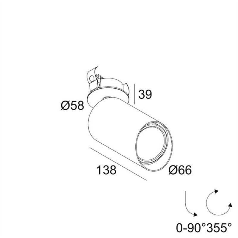Delta Light SPY 66 CLIP WALLWASH Plafondlamp