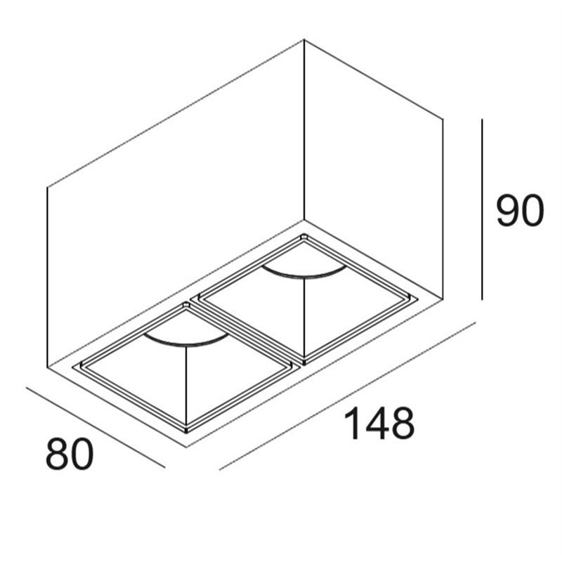 Delta Light Boxy 2 L HE DIM8 Plafonnier