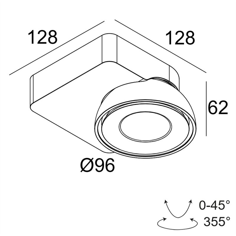 Delta Light TWEETER M ON 1 DIM8 Plafonnier / Applique