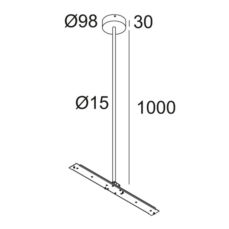 Delta Light CENTRAL ROD SUSPENSION 65 1m Lampe suspendue