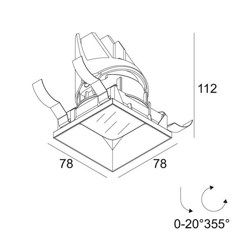 Delta Light ENTERO SQ-S TRIMLESS IP TW Spot encastré