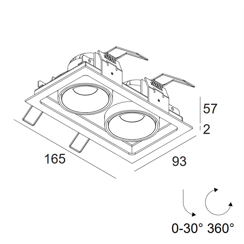 Delta Light Minigrid 67 In 2 recessed spot