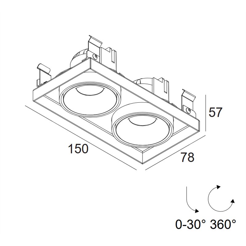 Delta Light Minigrid 67 In Trimless 2 spot encastré