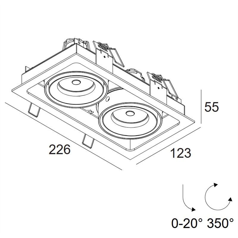 Delta Light Minigrid In 2 Hi Led recessed spot