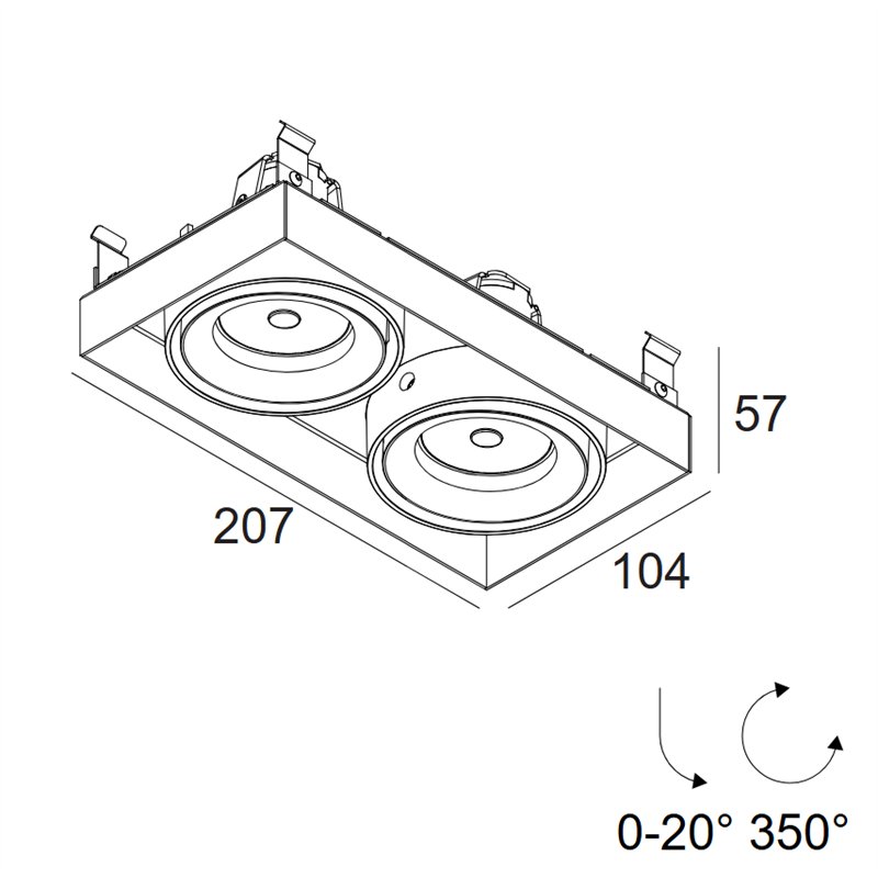 Delta Light Minigrid In Trimless 2 Hi Led spot encastré