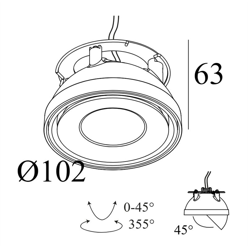 Delta Light Tweeter M Trimless Soft spot encastré
