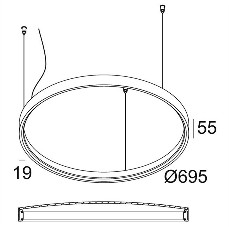 Delta Light SUPERLOOP PLUS HC 70 SBL Lampe suspendue