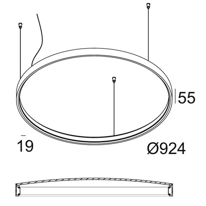 Delta Light SUPERLOOP PLUS HC 90 SBL Lampe suspendue
