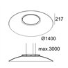 Delta Light ZOOVER 140 DOWN-UP LIGHT GREY Lampe a suspension