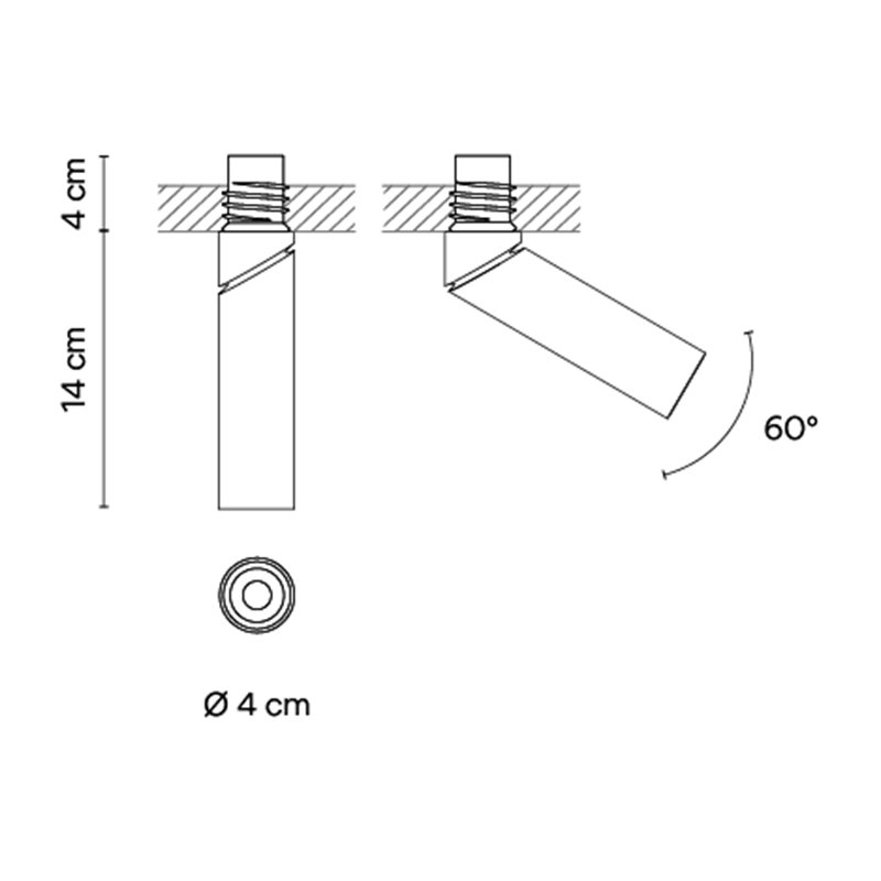 Vibia Bind solo Spotlight Ø 4 cm x 14 cm Narrow - 6690 recessed spot