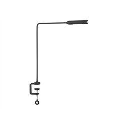 Lampe de table Lumina Flo Clamp avec tête orientable, variateur à 2 niveaux et fixation par pince.